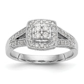 14k White Gold 1/2 carat Lab Grown Diamond VS/SI+ G+ Complete Cluster Engagement Ring